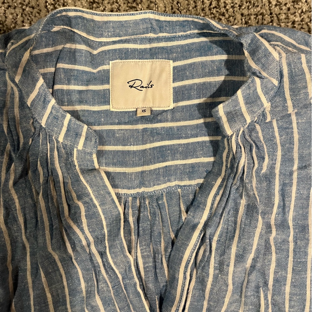 Rails Blue and White Striped Dress